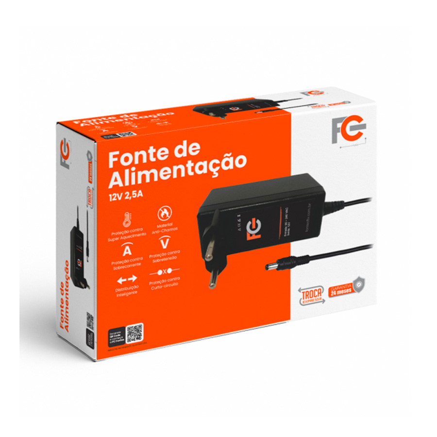FONTE ELETRÔNICA 12V 2.5A - TIPO ADAPTADOR (P/ ONU/ONT) - Imagem 2