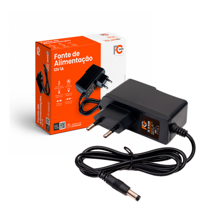 FONTE ELETRÔNICA ADAPTADORA 12V/1A BIVOLT (PARA ONU/ONT) - Imagem 3