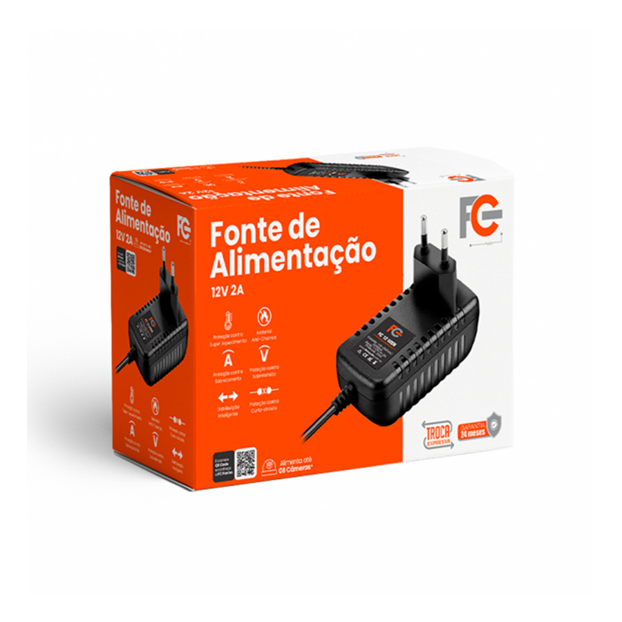 FONTE ELETRÔNICA 12V 02A - TIPO ADAPTADOR (P/ ONU/ONT) - Imagem 2