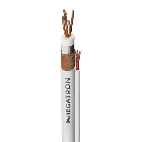 CABO COAXIAL RF 0.4/2.5 DBL + 2X26AWG - BRANCO (CX 100M) - Imagem 2