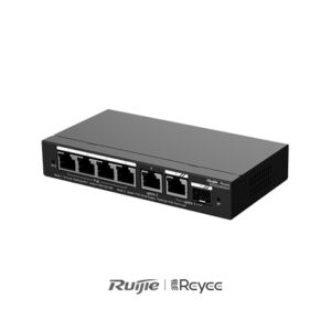 SWITCH 4 PORTAS POE+ GE + 1 PORTA GE + 1 PORTA COMBO SFP GERENCIAVEL (L2) RG-ES206GS-P