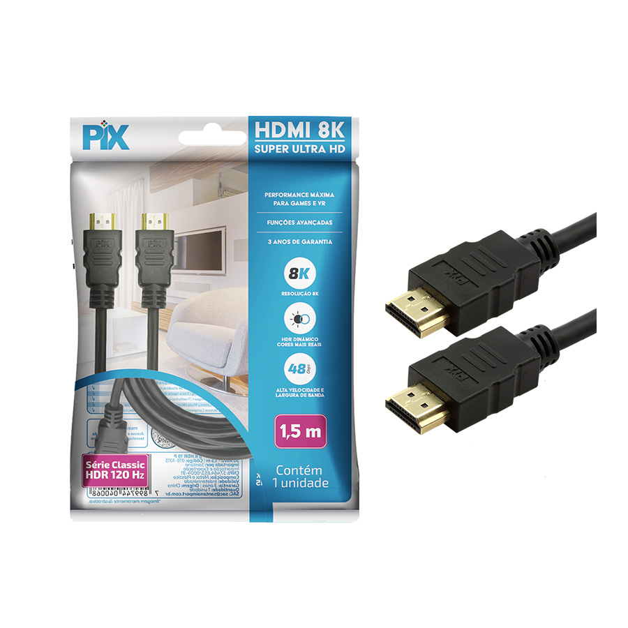 CABO HDMI GOLD 2.1 HDR 8K 19 PINOS 30AWG - 1.5 METROS - Imagem 3