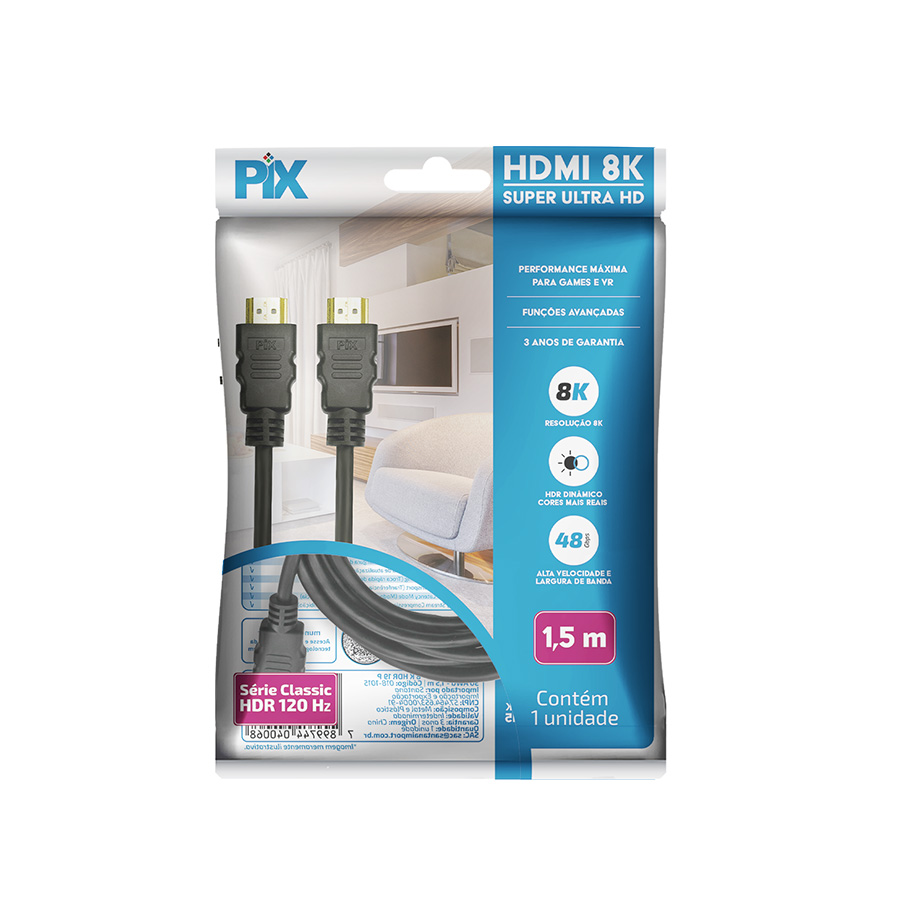 CABO HDMI GOLD 2.1 HDR 8K 19 PINOS 30AWG - 1.5 METROS - Imagem 2