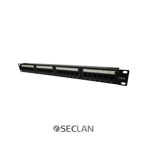 PATCH PANEL CAT6 24 PORTAS 1U C/ GUIA TRASEIRA