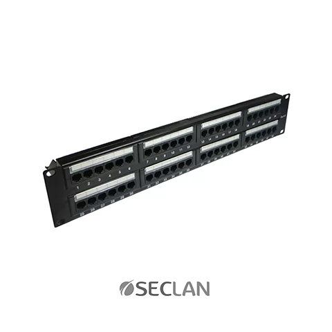 PATCH PANEL CAT6 48 PORTAS 2U C/ GUIA TRASEIRA