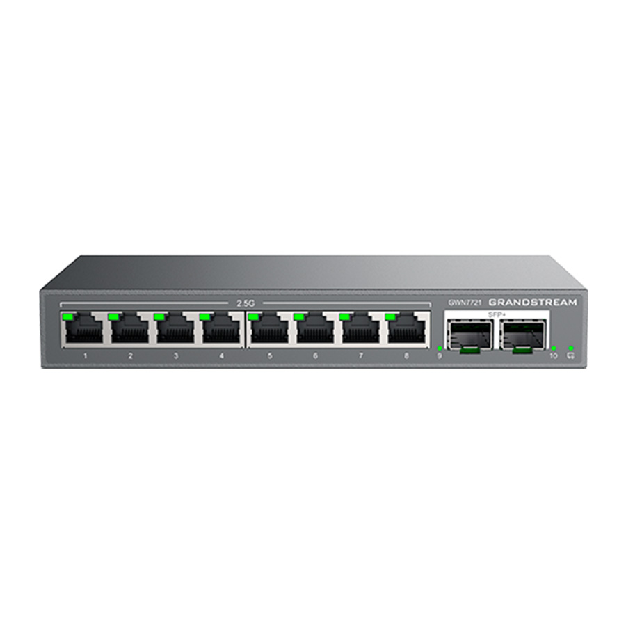 SWITCH 8 PORTAS 2.5GE + 2 PORTAS SFP+10G GERENCIÁVEL LAYER 2 LITE (GWN7721) - Imagem 2
