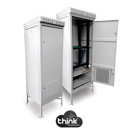 GABINETE OUTDOOR MINI SHELTER 24U C/ COMPARTIMENTO P/ BATERIA E PROTEÇÃO IP54