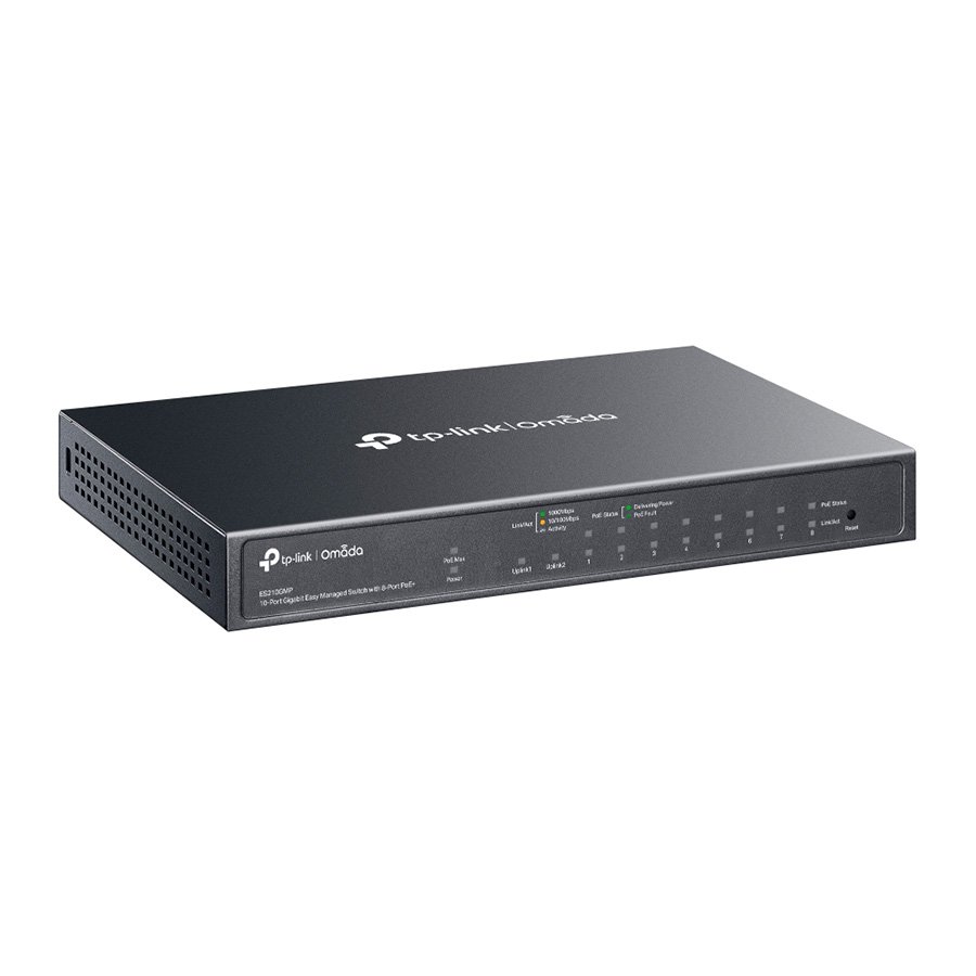 SWITCH 10 PORTAS GIGABIT GERENCIÁVEL OMADA C/ 8 PORTAS POE+ (ES210GMP) - Imagem 2